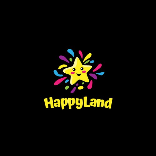 Amusement park design with the title 'Fun Logo Concept for HappyLand'