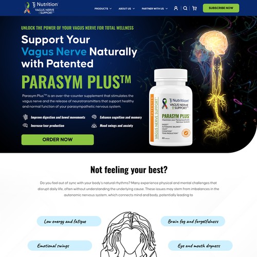 Shopify design with the title 'TJ Nutrition'