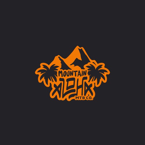 Aloha design with the title 'Bold logo for mountain bike company'