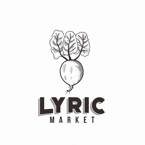 Vegetable logo with the title 'Classic Logo for Lyric Market'