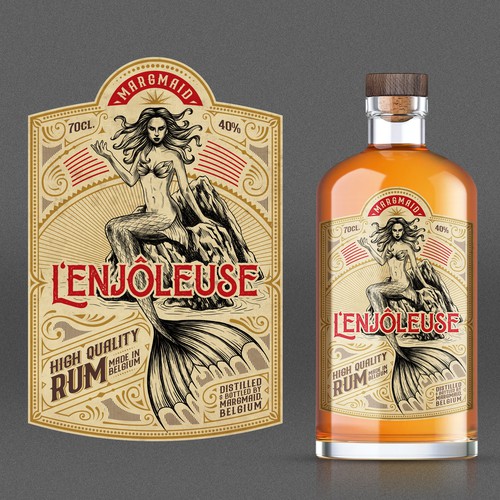 Retro label with the title 'Rum Label'