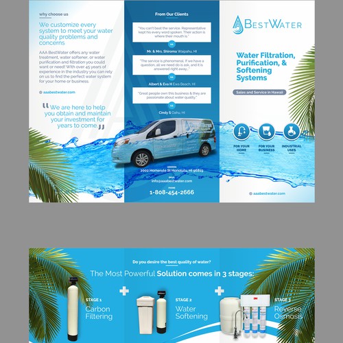 Best design with the title 'Best Water Trifold'