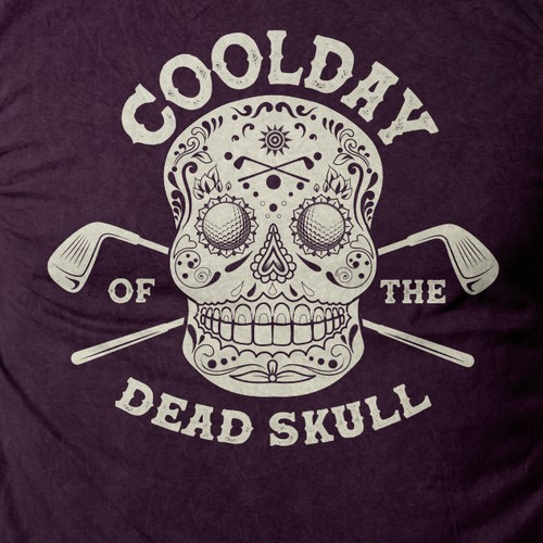 Sugar skull design with the title 'Coolday'