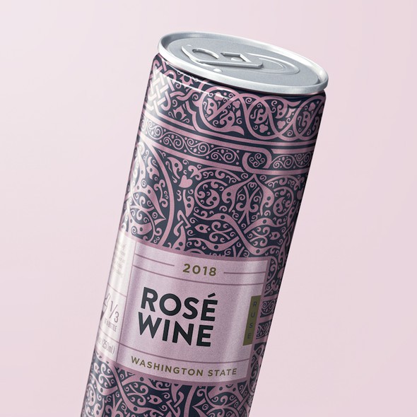 Rose label with the title 'Rose In a can design'