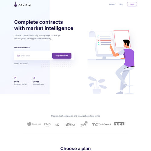 Page design with the title 'Intelligent Legal Document Homepage'