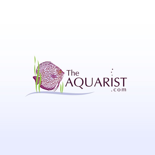 Aquarium design with the title 'Aquarist logo with discus'
