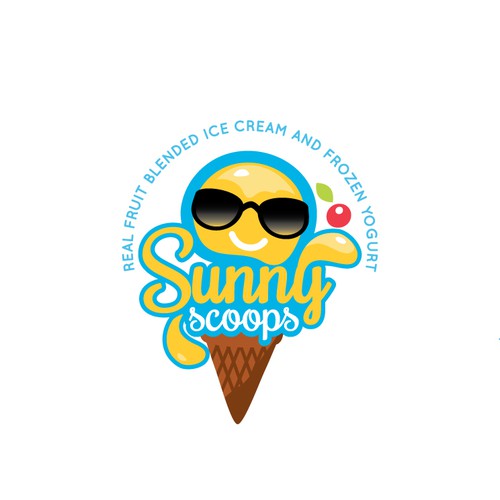 Cone design with the title 'Eye Catching logo for ice-cream truck'