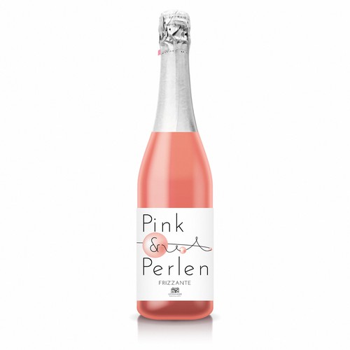 Rose label with the title 'Design a creative label for a sparkling Rosé Wine'