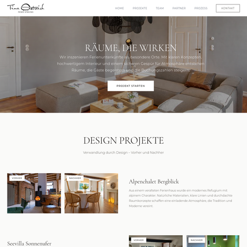 Home furnishing website with the title 'Minimalis Web Design'