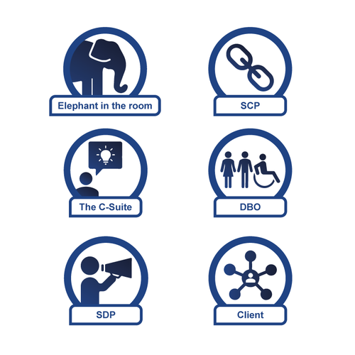 Icon illustration with the title 'Cast member icons'