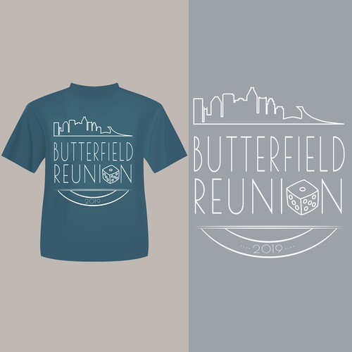 Dice logo with the title 'Logo concept for the t-shirt'