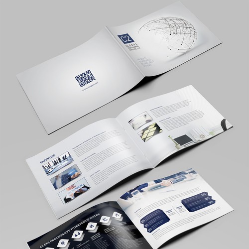 Dark design with the title 'Clean professional brochure for aaron a3'