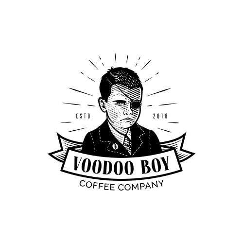 Boy logo with the title 'Voodoo Boy Coffee'
