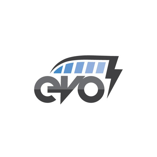 Black brand with the title 'Modern logo for company specialized in selling Electric Vehicles,'