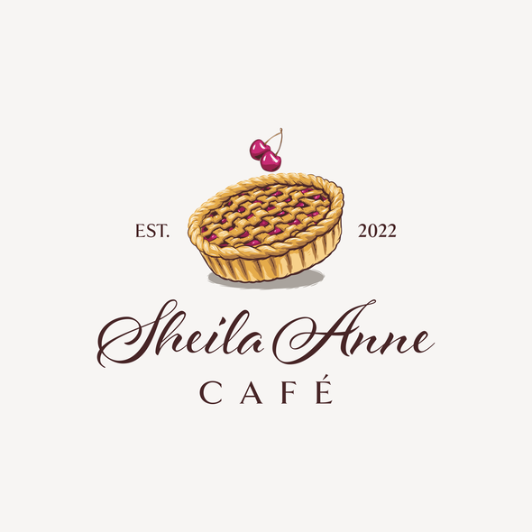 Cherry logo with the title 'Sheila Anne Café'