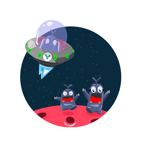 Flask design with the title 'Mini Aliens'