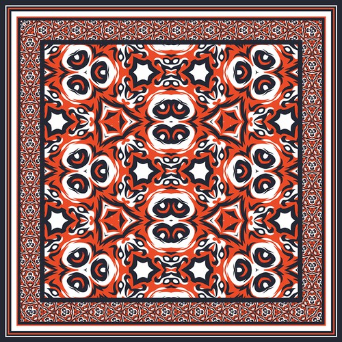 Scarf design with the title 'Scarf Pattern Design'