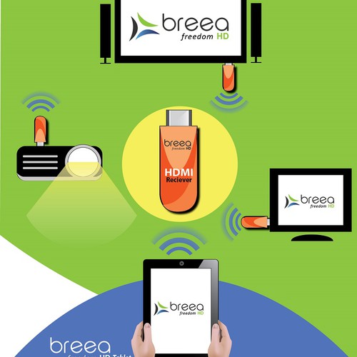 Tablet design with the title 'Create illustration for wireless tablet and receiver'