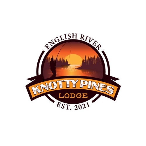 Country club logo with the title 'Knotty Pines Lodge'