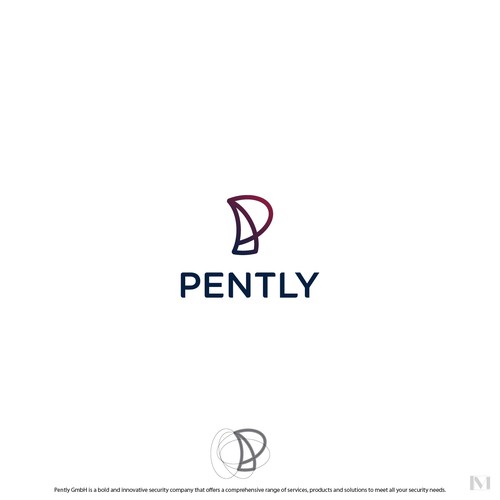 Service brand with the title 'Minimalist logo for Pently'