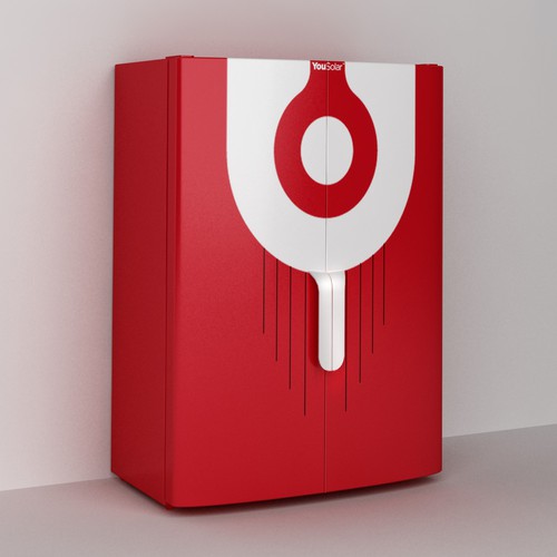 Concept packaging with the title 'Design concept for exterior Solar energy storage cabinet 3D render'