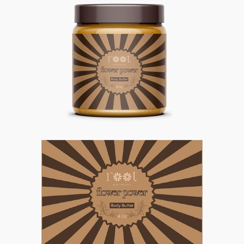 Box label with the title 'Label design'