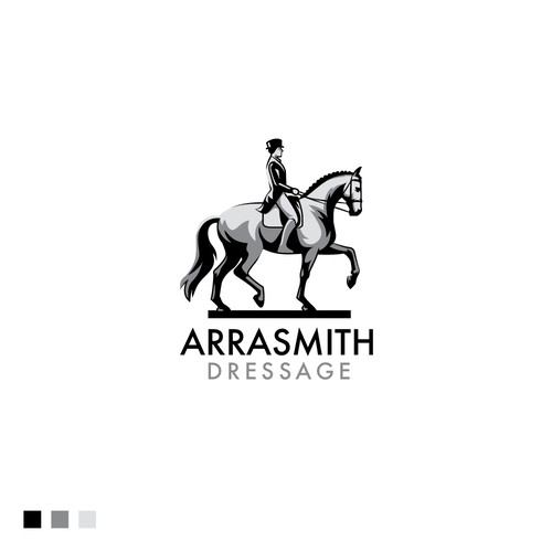 Dressage logo with the title 'Horse Dressage Logo Design'