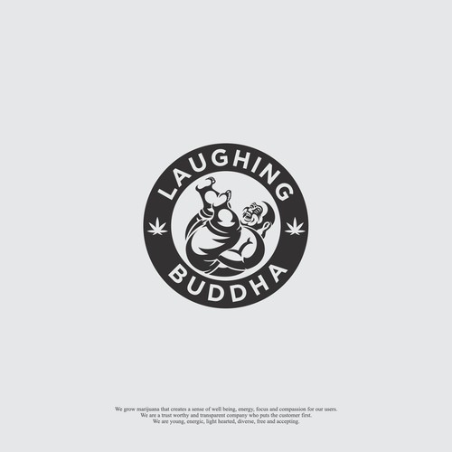 Buddha brand with the title 'funny logo for marijuana company'