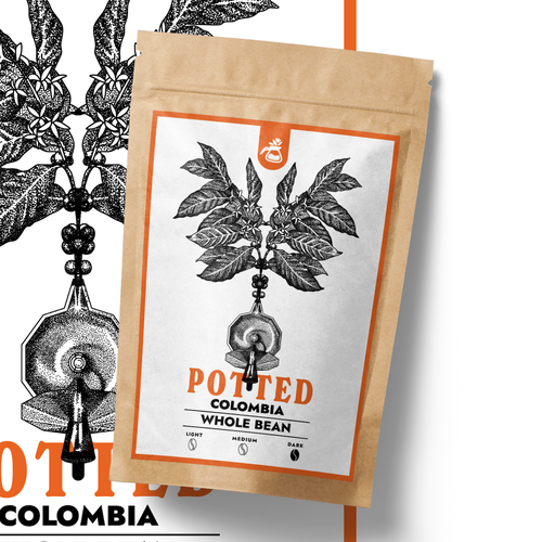 Coffee label with the title 'Label design for a coffee pouch'