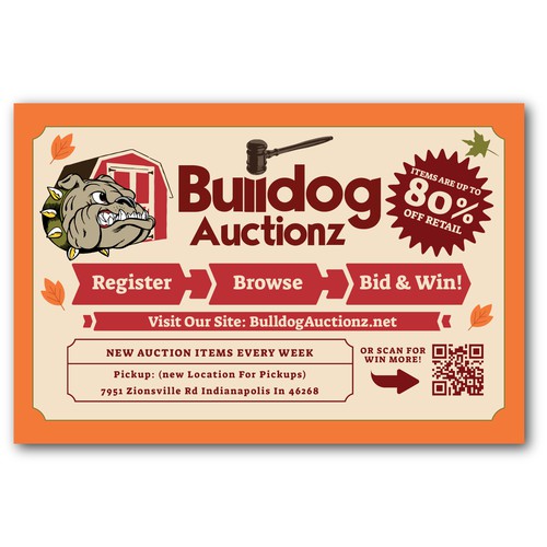 Fall design with the title 'Bulldog Auctionz Flyer Design'