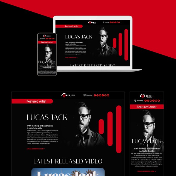 Website with the title 'Powerful design for musicians'