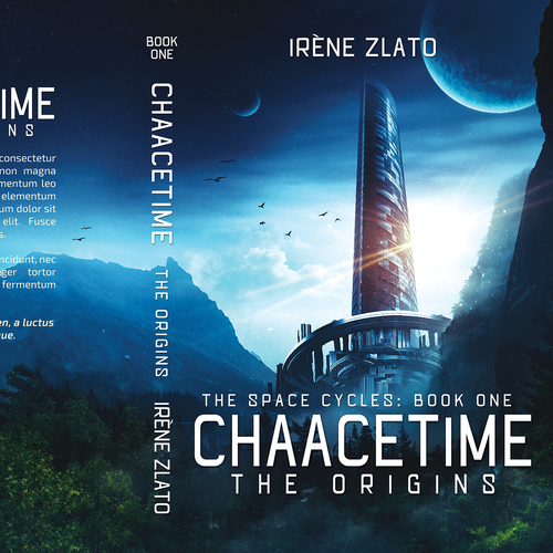 Futuristic book cover with the title 'Chaacetime - the origins'
