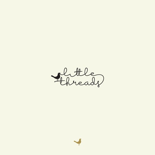 Black and gold logo with the title 'Little Threads'
