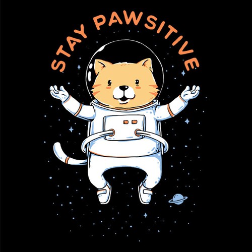 Fun t-shirt with the title 'Space Cat'