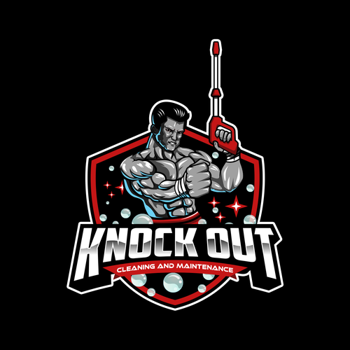 Cleaning and maintenance logo with the title 'logo concept for Knockout'