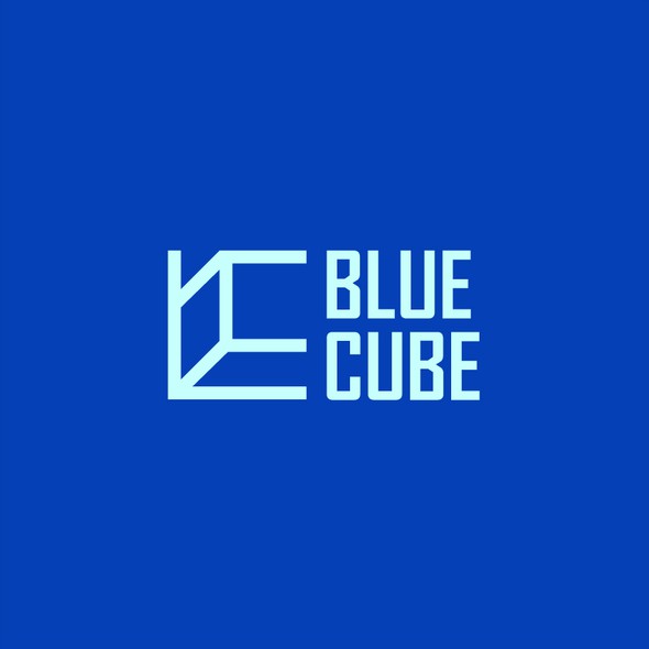 3d cube logo with the title 'blue cube'