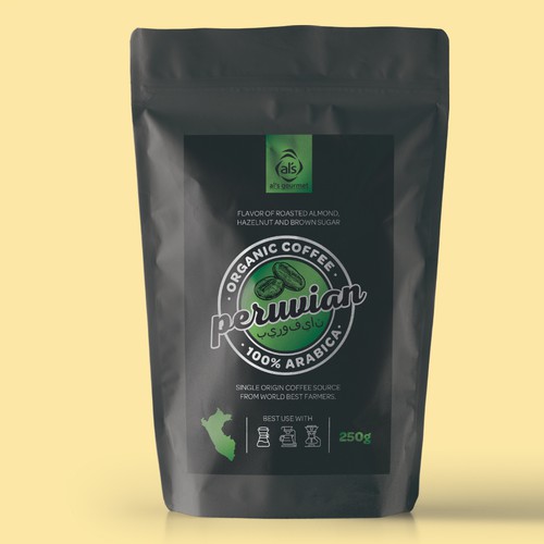 Coffee design with the title 'Organic coffee packaging'