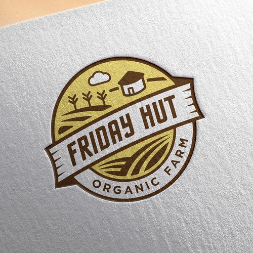 Hut logo with the title 'Logo Design for Organic Farm'
