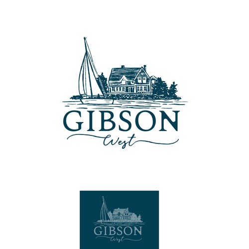 Sailboat design with the title 'Gibson west'