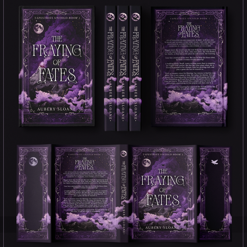 Fantasy book cover with the title 'The Fraying of Fates, Illustrated fantasy cover'