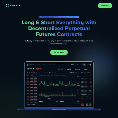 Futuristic website with the title 'Crypto Landing page'