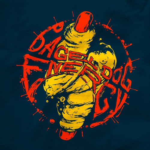 Lettering artwork with the title 'Bagel Dog Energy'