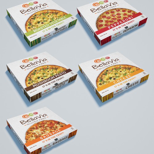 Pizza packaging with the title 'Pizza Box Designs'