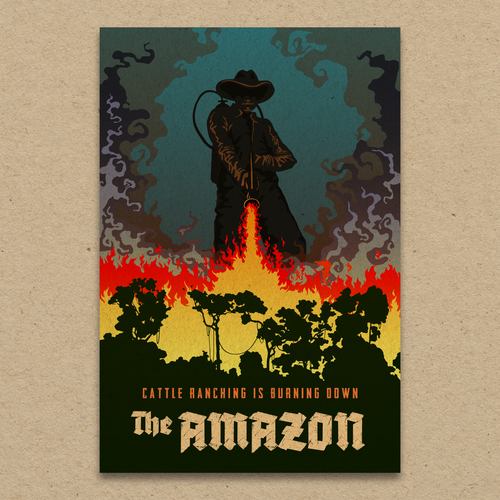 Poster artwork with the title 'Poster design for a modern fire awarness campaign'