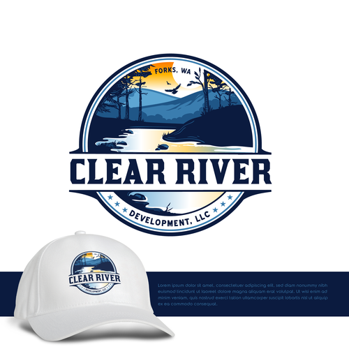 Construction company logo with the title 'Clear river logo'