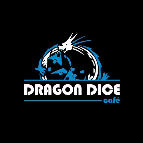 Dice logo with the title 'Dragon dice cafe'