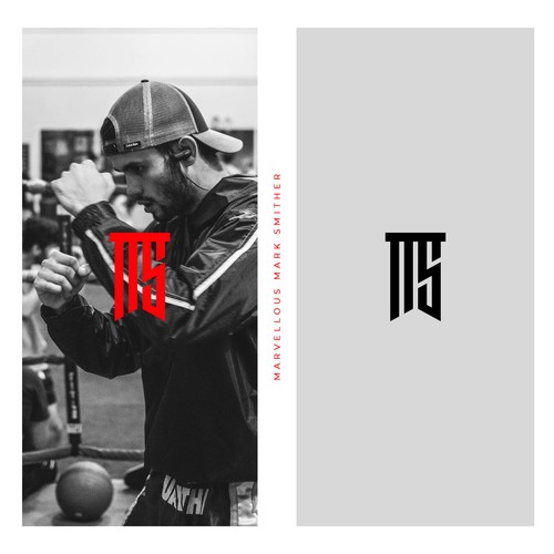 Boxing-gloves logo with the title 'Monogram Boxing Athlete Logo'