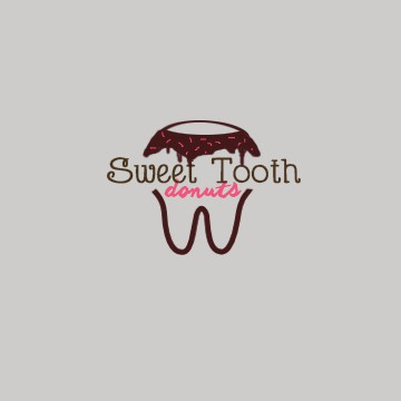 Donut  logo with the title 'Create a logo for the dentist's donut shop: Sweet Tooth Donuts'