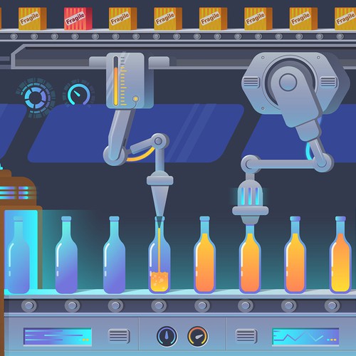 Game design artwork with the title 'manufacturing skill game'
