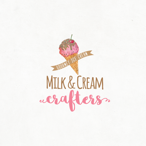 Chocolate logo with the title 'Milk & Cream LOGO'